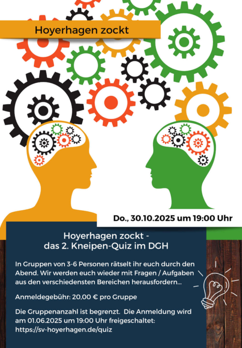 Hoyerhagen zockt - das 2. Kneipen-Quiz im DGH Hoyerhagen zockt - das 2. Kneipen-Quiz im DGH